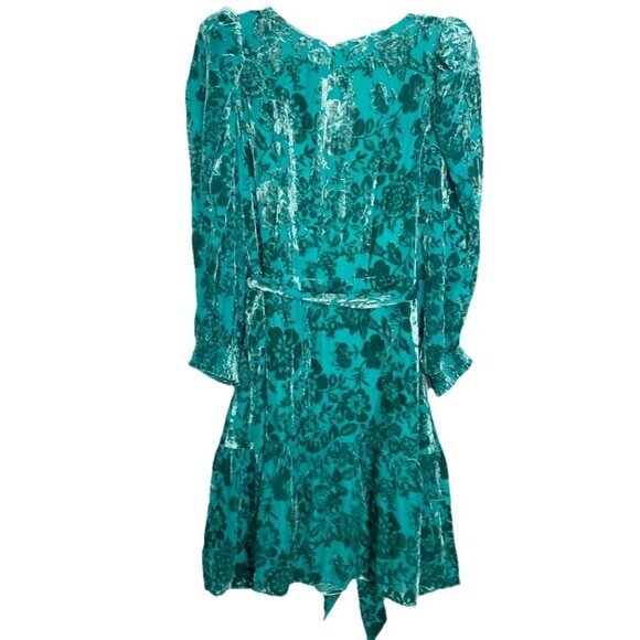 Hale Bob Talora Emerald Green Velvet Burnout Silk Dress Prom Party Small NWT - Picture 5 of 6